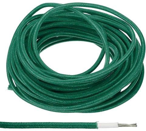 PATIKIL 9,8 Piedi 15AWG Cavo Elettronico, -30 a 200 Gradi Celsius Cavo Elettrico Flessibile in Silicone Isolato Resistente Alte Temperature per Lampada Caldaia Riscaldatore, Verde