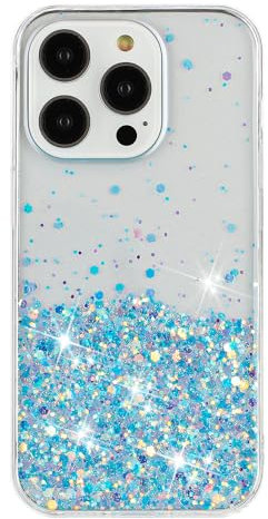 Wuhaizher iPhone 11 Pro Max Case Glitter Luminous Glow in Dark Slim Sparkle Bling Gel Silicone TPU Bumper Case for Girls Women Shockproof Protective Phone Cover for iPhone 11 Pro Max, Blue