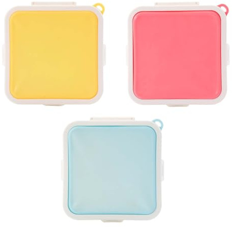 Xafrstyu 3 Stück Sandwichbox, Brotdose Sandwich Lunchbox, Silikon Bento Box, Toast-Behälter-Sandwich-Box, Aufbewahrungs-Sandwich-Behälter, Lunch-Boxen für Zuhause, Schule, Restaurants