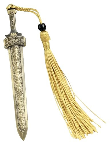 Schwert Lesezeichen - Metall Lesezeichen mit Quasten, Ihre Lesesassistenten, Klassenzimmerpreise, Männer Lesezeichen, Büro Schule Bibliothek Buchladen Zuhause (Bronze)