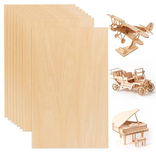 Lot de 10 plaques en bois de balsa - Pour travaux manuels, panneaux de contreplaqué - 30 x 20 cm - 2 mm - Plaque multiplex de qualité supérieure - Pour bricolage, maison, artisanat du bois, modèle