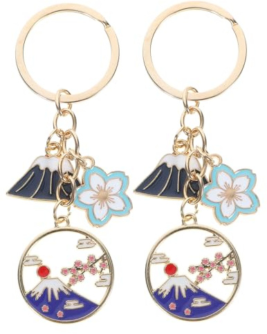 Holibanna 2St Kirschblüten-Schlüsselanhänger japanische Dekoration Schlüsselringe Schlüsselbund car keychain car key chain kleiner Schlüsselanhänger Auto- Zinklegierung
