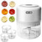 SPORWAY Zwiebelschneider Elektrisch Gemüseschneider: Zwiebel Zerkleinerer Multizerkleinerer Knoblauchpresse, USB Wiederaufladbare Mini Chopper für Fleisch, Zwiebeln, Knoblauch (2 x 250ML & 100ML)