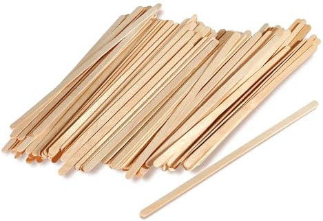 100 Bâtonnets de Café en Bois 14 cm. Agitateurs Jetables pour Boissons Chaudes et Froides, Idéals pour Restaurants et Usage Quotidien