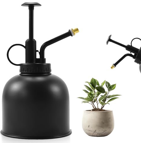 Gießkanne Klein Plant Sprayer 300 ml Stainless Steel Plant Spray Bottle Flower Watering Can Sprühflaschen Atomiser Sprühnebel Gartengießkanne für Indoor Potted Plants Garden Sukkulenten(Schwarz)