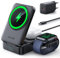 Lamicall 3 IN 1 Ladestation für MagSafe Ladegerät - [Faltbar & Tragbar] Kabellose induktive Ladestation Apple Watch und iPhone, Reisen Wireless Charger für iPhone 16/15/14/13 Pro Max Plus, AirPods