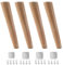 Roller blind 4 Stück Holz Tischbeine,Massivholz Konisch Schräg Möbelfüße Eiche Sofafüße Sockelfüße,Ersatzfüße für Schrank,Sofa,Couchtisch,Mit Montageplattes & Schraubens (15cm)