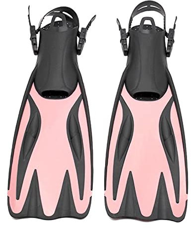 ETZRYSYB Pinne pinne per adulti, uomini e donne, pinne per nuoto, caccia, lunghe immersioni subacquee, attrezzatura per immersioni subacquee e snorkeling, pinne (rosa, L)