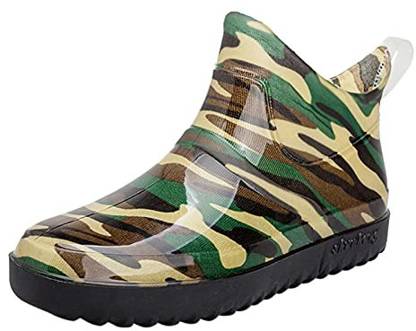 Botas de equitación hasta la rodilla para hombre, antideslizantes, para trabajo, lluvia, cocina, sin cordones, para hombre, Green, 41 1/3 EU