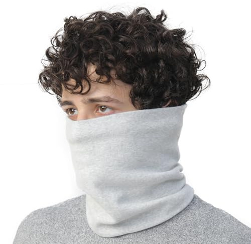 NovForth Écharpe en coton pour hommes, écharpe tubulaire pour les jours froids, écharpe élastique et cache-cou pour le sport en plein air, parfait pour le ski, la randonnée, le cyclisme Unisexe, gris