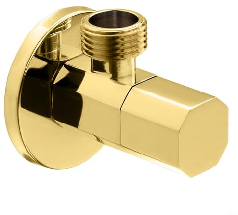 Vidonergy Messing-Winkelabsperrventil mit 1,27 cm für NPT-Einlass und 3/8-Zoll-Auslass, Vierteldrehungs-Griff, Wasserregelventil für Badezimmer-Wasserhahn, Küchenspüle, WC, Dusche