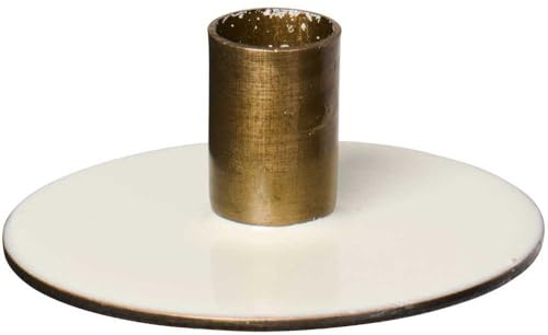 IB Laursen Kerzenhalter RUND 2-Farbig Butter Cream Gold für 1 DÜNNE Kerze