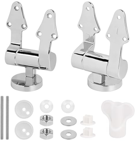 DBREAKS 2 Pezzi Cerniere a Chiusura Rallentata per WC, Cerniere per WC di ricambio con Chiusura Morbida, per Legno, Resina, MDF, Triangolo