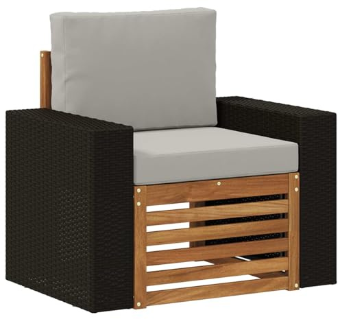 vidaXL Outdoor Mittelsofa Natur, Moderne Outdoor-Couch, modulare Möbel, wetterfestes Gartenlounge, Bequeme Terrassen-Sitzgruppe