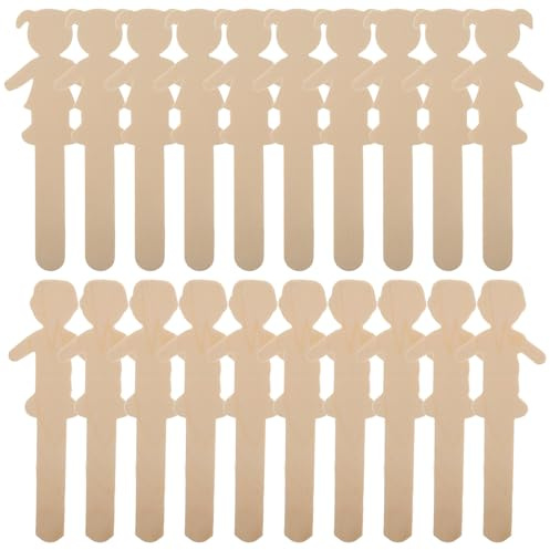 MOBUTOFU 40 Stück Holzfiguren in Menschenform zum Bemalen, Jungen und Mädchen Figuren, kreative DIY Ornamente für, passend für Kinderzimmer und Hauspartys