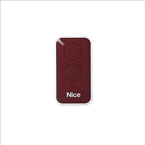 NICE Inti2R rouge 2 canaux télécommande radiocommande, 433.92Mhz rolling code. Compatible avec FLOR-S, ONE, FLORE, INTI émetteurs.