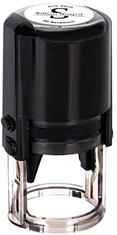 Timbro rotondo personalizzato auto inchiostrante, diametro 40 mm, timbro in gomma con 4 colori opzionali: nero, rosso, blu, verde., Black/Blue/Green/Red, Custom Round Letter Stamp