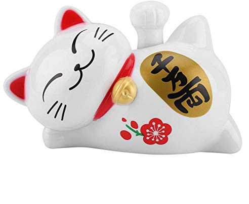 FTVOGUE Solarbetriebenes Maneki Neko Luckycat Glücksbringer Welcoming Arm (1)