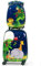 COSTWAY Valise Enfants à roulettes 16’’ & Sac à Dos 12’’ avec Poignée Télescopique, Bagage Enfants avec Motif Animaux, 4 Roues Rotatives, Lot de 2 Valise pour Fille Garçon