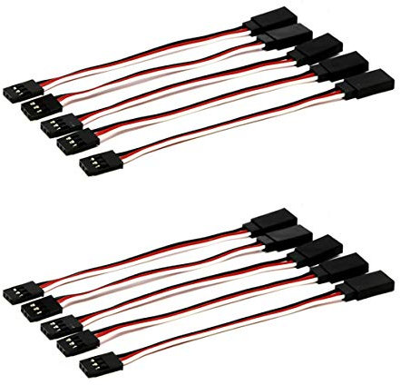 VUNIVERSUM 10 Stück 100cm 1m Premium Servo Verlängerungskabel Servokabel mit Futaba Robbe Hitec JR Stecker auf Buchse Servo Verlängerung 26AWG von Mr.Stecker Modellbau®