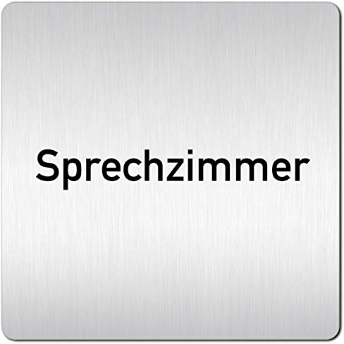 Türschilder24 XXL Schild - Türschild (B) • 125 x 125 mm • Sprechzimmer • 1,5 mm Aluminium Vollmaterial • 100% Made in Germany
