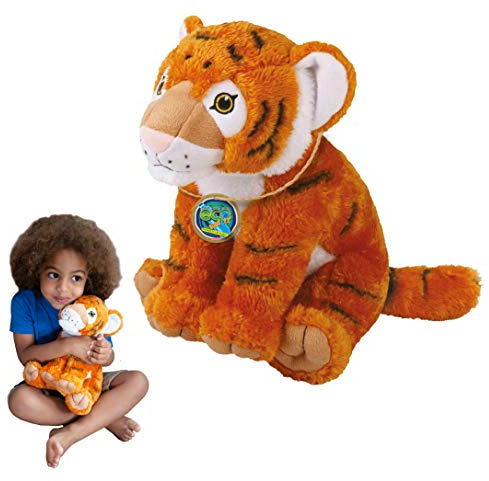 EcoBuddiez - Tiger von Deluxebase. Großes 30cm weiches Plüschtier aus recycelten Plastikflaschen. Umweltfreundliches kuscheliges Geschenk für Kinder und süß Stofftier für Kleinkinder.