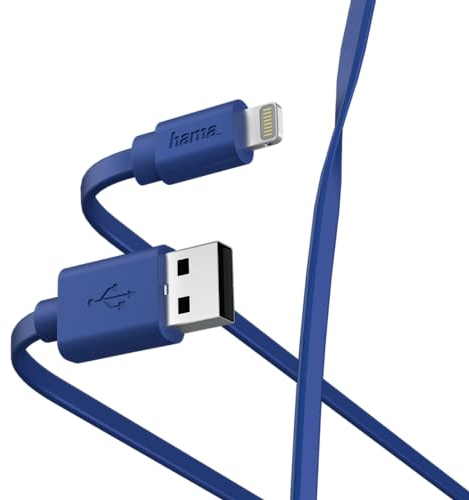 Hama 187232 Lade-/Datenkabel Flat USB-A - Lightning, 1 m, blau