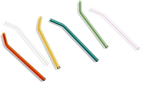 HAY Strohhalme aus Borosilikatglas 6er-Pack, Maße: Höhe: 19 cm, Durchmesser: 0.8 cm, AB492-B047-AG24
