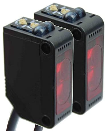Einweg-Lichtschranke 12-24V PNP 100mA bis 15 Meter NC NO Infrarotlichtschranke Lichtsensor Lichttaster