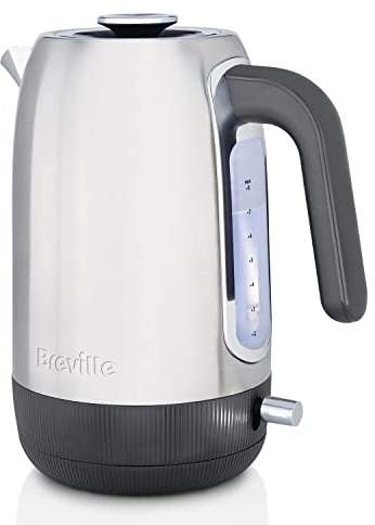 Breville Edge elektrischer Wasserkocher mit temperatureinstellung | 1,7 l | 2,4-kW-Heizelement für schnelle Kochzeiten | gebürsteter Edelstahl [VKT230X]
