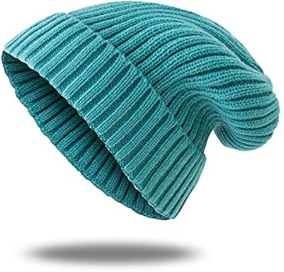 Durio Strickmütze Beanie Mütze Damen Wintermütze für Frauen Warm Grobstrick Warmmütze farbig Türkis