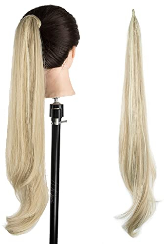 IMISSU Haarverlängerung Pferdeschwanz Flexibles Haar Pferdeschwänze Haarteile Synthetische Perücke (Klavier schmutzige Blondine)