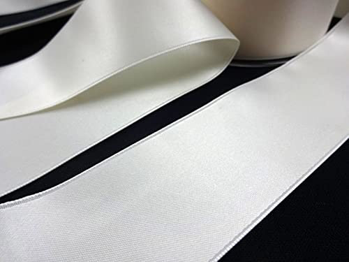 Double Sided Satin Ribbon 25mm x 10 Meters (Off White) Many Colours for Gifts Wrap Sew Party, Decorations Events Dress Wedding Christmas Crafts, Bows Car, Balloons Hairs, DIY, Bouquets, Cake More