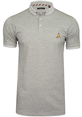 BRAVE SOUL Mens Glover Polo T-Shirt Cotton Short Sleeved (Lt Grey Marl/Lt Grey Marl - F) M