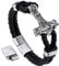 Bandmax Faux Lederarmband für Männer 21 CM schwarz Wachsschnur Armband mit Edelstahl Thors Hammer Manschette Armband mit Magnet Verschluss Modeschmuck Accessooire