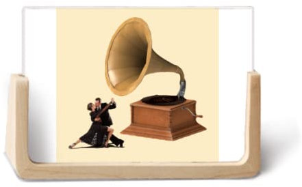 Musik Klassisches Instrument Grammophone Tanz Foto Holz Bilderrahmen Tischdisplay