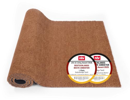 Robuste Kokosmatte 24 mm extrem strapazierfähig - 60 x 200 cm (Rechteckig) | Rutschfeste Fußmatte Kokos Türmatte natur Fussmatte antibakteriell Fußabtreter natürliches Material Schmutzfangmatte innen