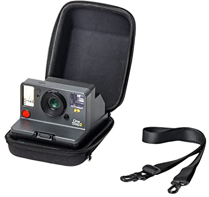 HIYQIN Kameratasche Kompatibel mit Polaroid Now+/Now I-Type/OneStep+/Onestep 2 VF Sofortbildkamera - Hartschalen-Tragetasche mit Schultergurt - Schwarz