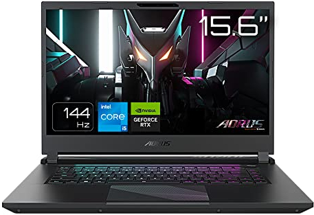 Gigabyte Aorus 15 (9KF-E3DE383SH) Gaming Laptop | 15.6 Inch 144Hz FHD IPS Display | Intel Core i5-12500H | 8GB RAM | 512B SSD | GeForce RTX 4060 | Black