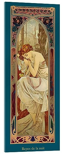 Die Vier Tageszeiten - Nachtruhe (Repos de la nuit), 1899 Acrylglasbild | 20 x 50 cm von Alfons Mucha Wandbilder Wanddeko
