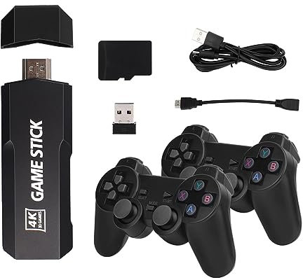 Fiorky HD 4K Consola de juegos retro inalámbrica 58000+ juegos Mini consola de juegos de bolsillo Consola de videojuegos portátil con carga USB 9 emuladores integrados para niños