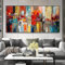 dsdsgog Bunte Malerei, strukturierte abstrakte Malerei, Leinwand, Wandkunst, Poster, Drucke, Heimdekoration, Wandbilder für Wohnzimmer, Wandbild, 90 x 180 cm, rahmenlos