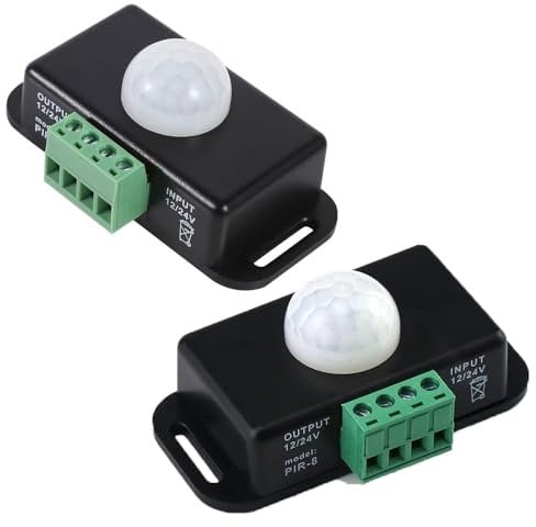 zalati PIR Bewegungsmelder 12V/24V Infrarot LED Dimmer Schalter Bewegungsfunktion Automatische Controller für LED Streifen Lichter - Schwarz
