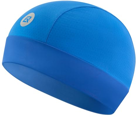 ROCKBROS Fahrrad Unterziehmütze Sommer UV Schutz UPF 50+ Fahrradkappe Unterhelm Mütze Atmungsaktive und Schnelltrocknende Kopfbedeckung Cycling Cap für Outdoor Sports Radfahren Unisex Blau