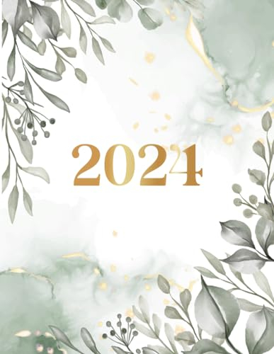 Terminplaner 2024: Terminkalender mit Uhrzeiten 7 bis 21h Tag, 1 Woche 2 Seiten, Wochenplaner 2024.
