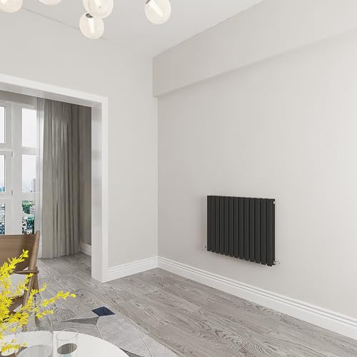Black Oval Radiator Double Modern Central Heating Radiator Designer 600x767mm Radiator