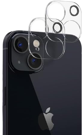 Cracksin [2 Stück] Kameraschutz für iPhone 13 (6.1-Zoll) & iPhone 13 mini (5.4-Zoll) Objektivschutz 3D 9H Härte Kamera Schutzglas Linse Panzer Schutz Glas Klar