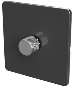 SAMOTECH WIFI Smart DIMMER UK No neutral wire required, compatible with Alexa, Google, Tuya, Smart Life - Grey/Silver 1-Gang