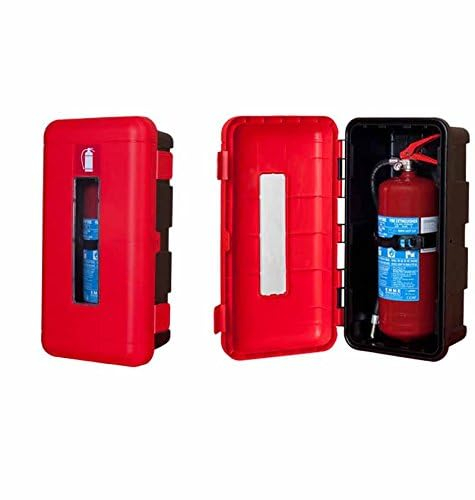 Generico Cassetta porta estintore per polvere kg. 9/12 e per co2 5kg in polipropilene nero/rosso