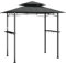 Kavolet Grillpavillon mit Seitenregalen Grillüberdachung Wetterfester BBQ Gartenpavillon Grillzelt Dach Überdachung BBQ Pavillon Anthrazit 240x150x243 cm Stahl